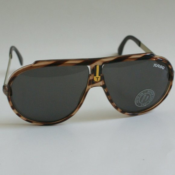 NWT TruVintage 90's "Turbo" logo combo sports Aviator sunglasses w/Zebra pattern - Picture 1 of 5